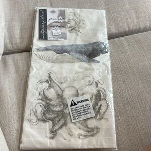 Mary Lake-Thompson Montgomery Street Blue Whale, Crab, Octopus Cotton Dish Towel